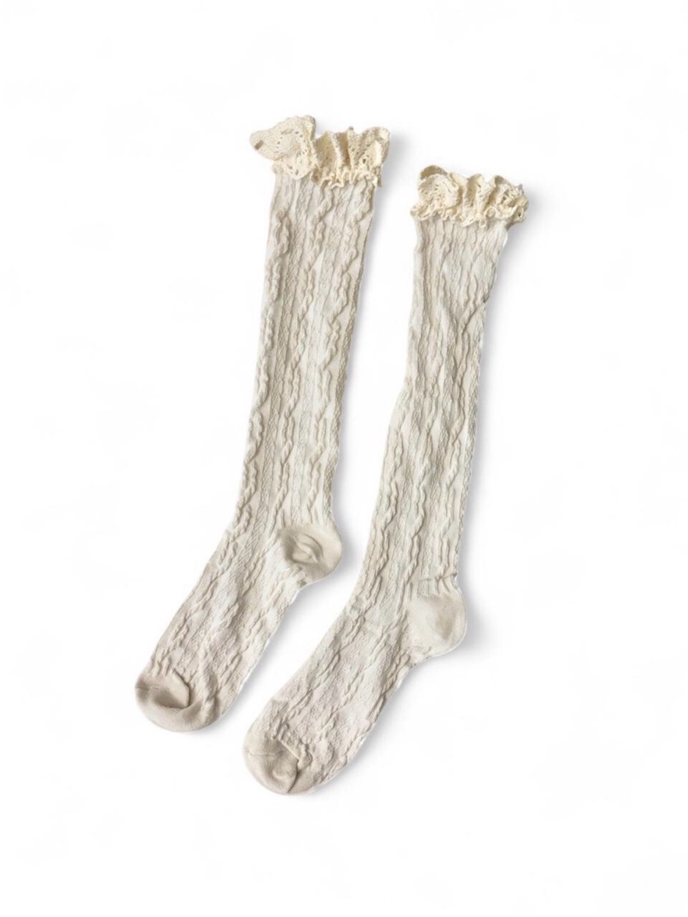 coquette lace trim knee high socks